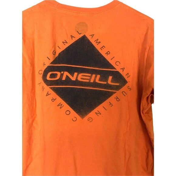 O´Neill Graphic Pocket Tee Men's M 100% Cotton Solid Orange T-Shirt Surf Skate - Picture 3 of 4